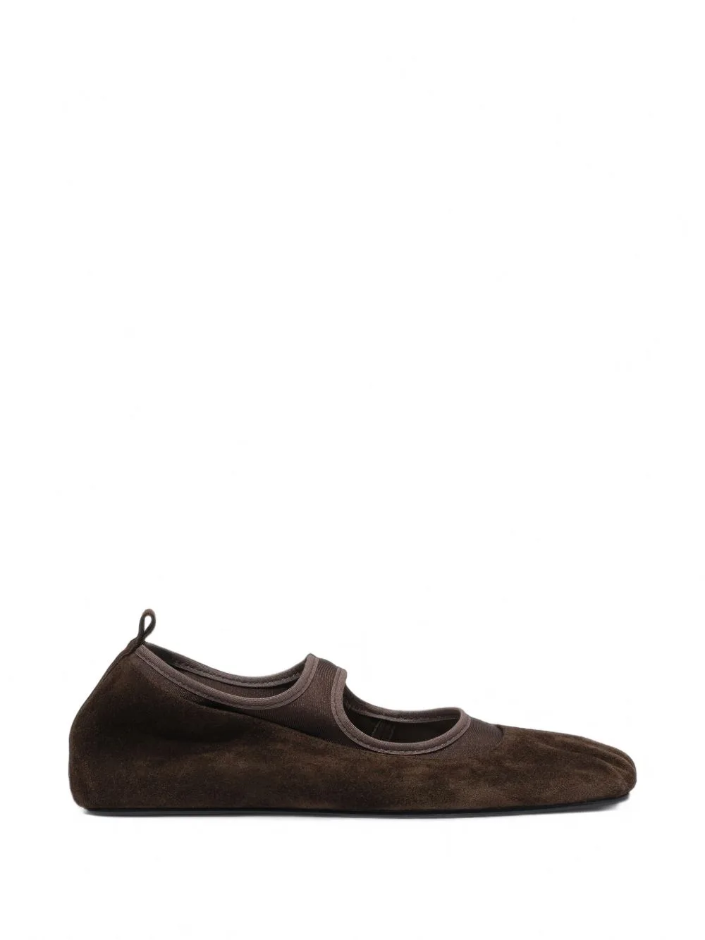 Dark Brown Suede and Tricot Ballerina by BIMBA Y LOLA