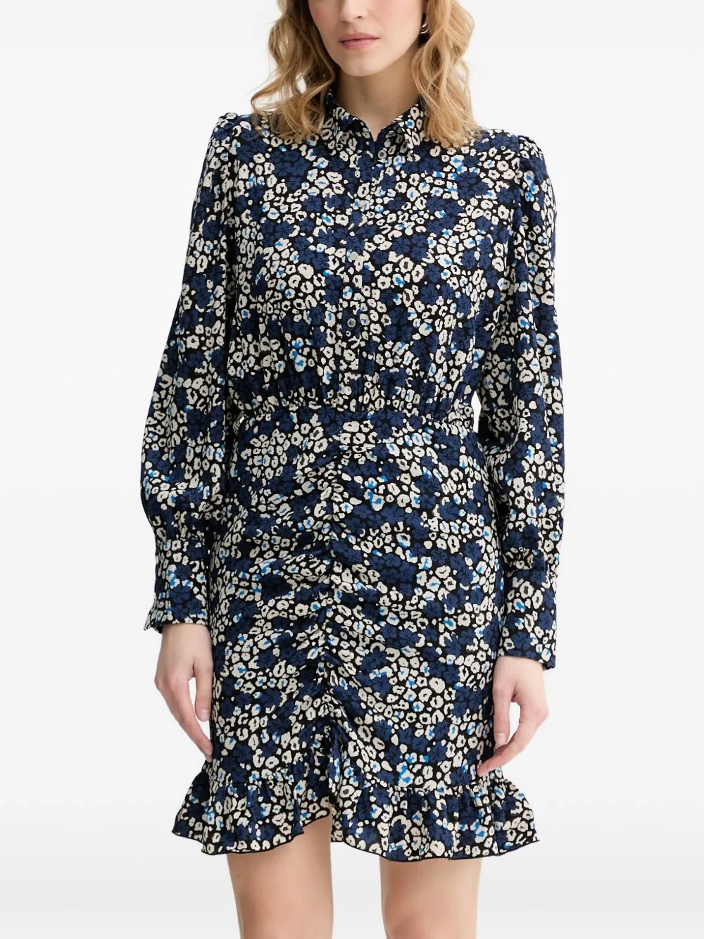Floral-Print Ruffled Mini Dress by Morgan
