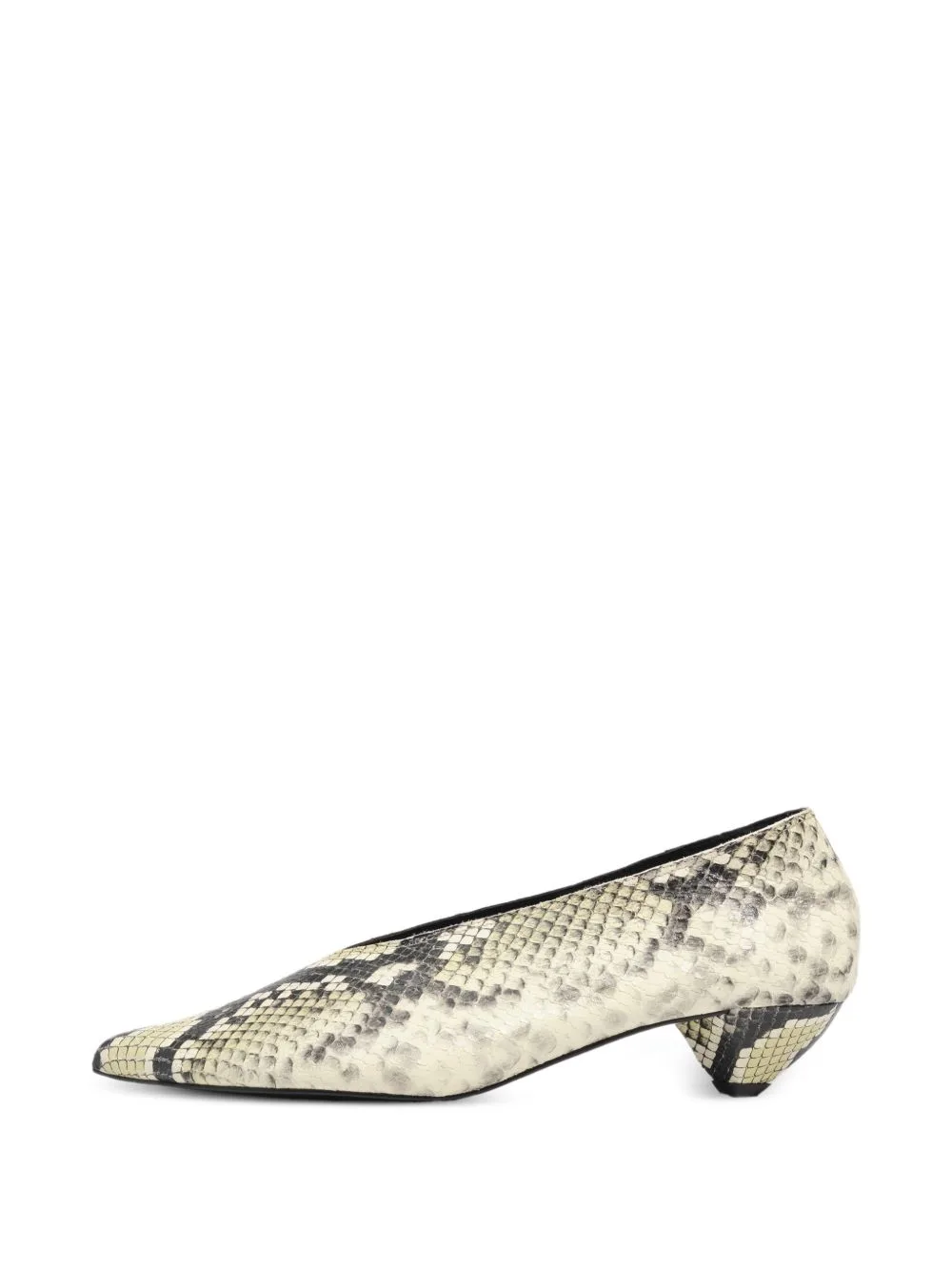 Snake-Print Leather Low-Heel Court Shoes by BIMBA Y LOLA