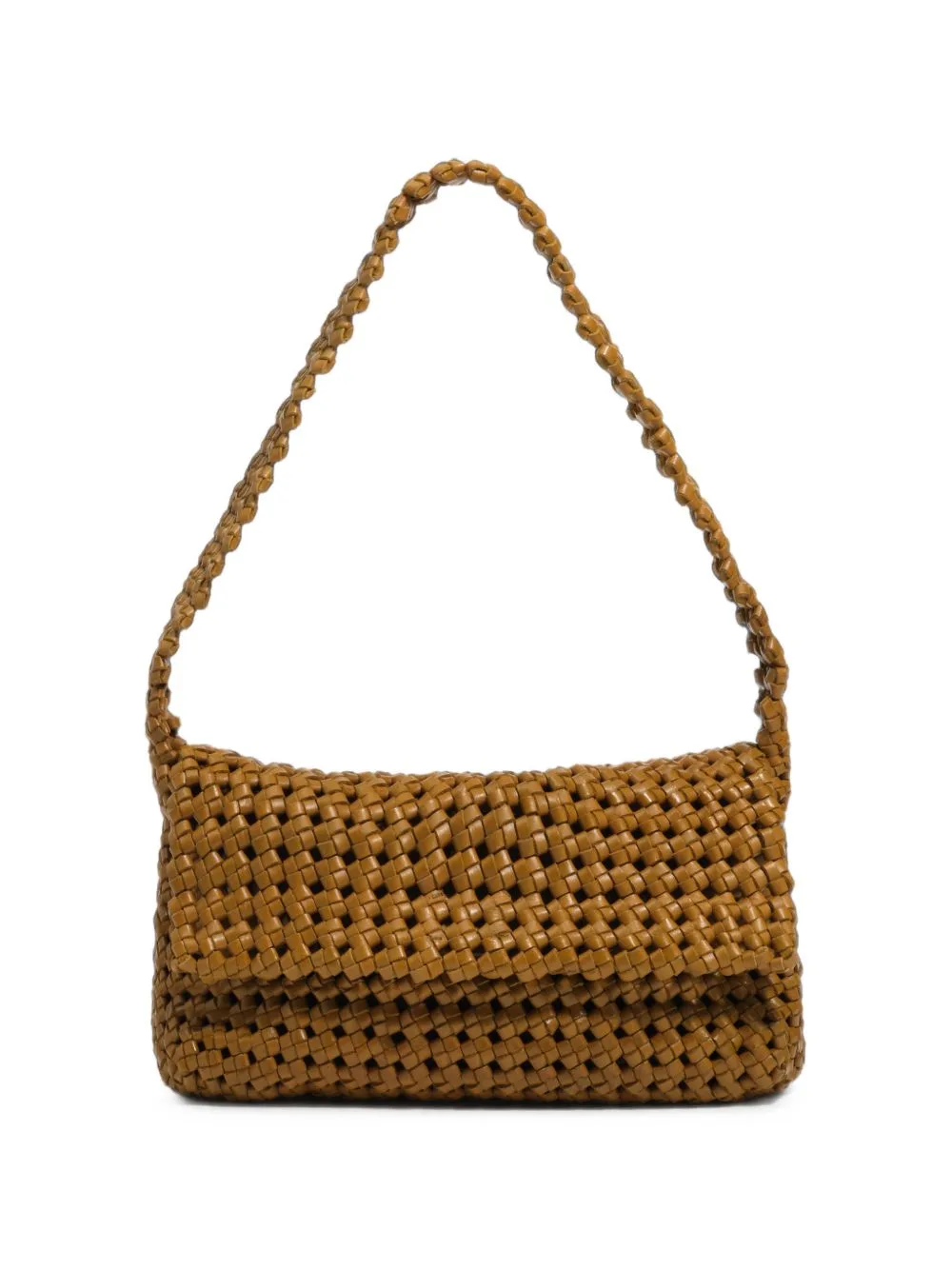 Medium Lime Plaited Leather Shoulder Bag by BIMBA Y LOLA