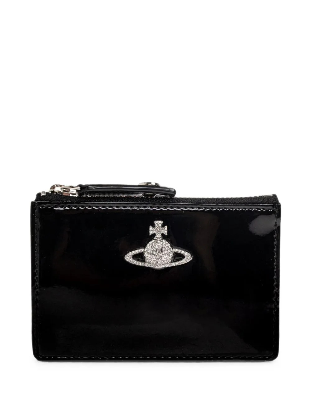 Slim Long Crystal-Embellished Orb Card Holder