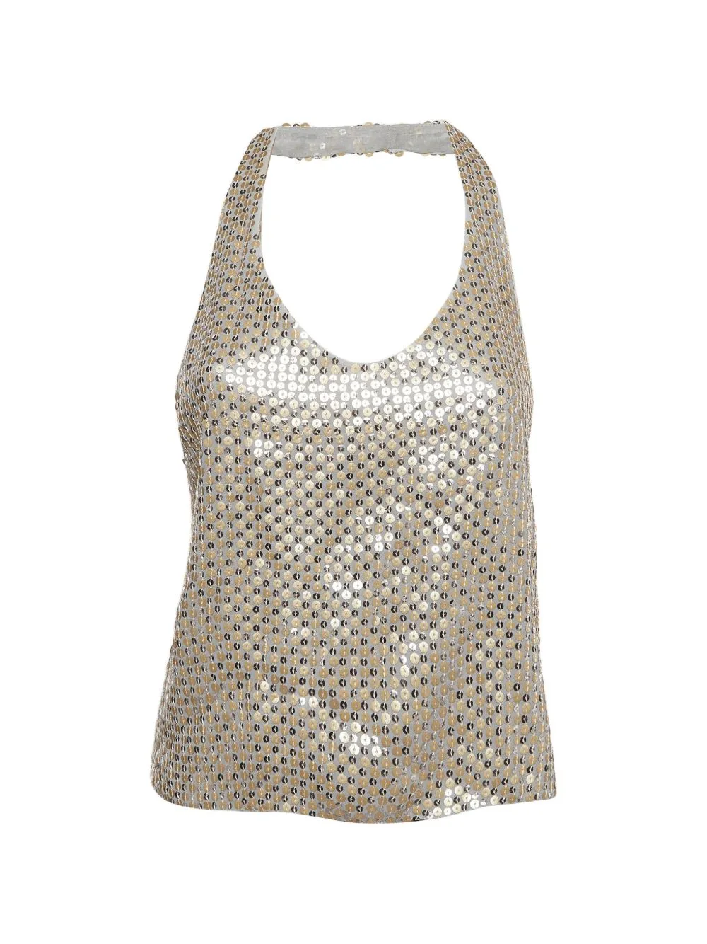 Sequin-Embellished Halterneck Top