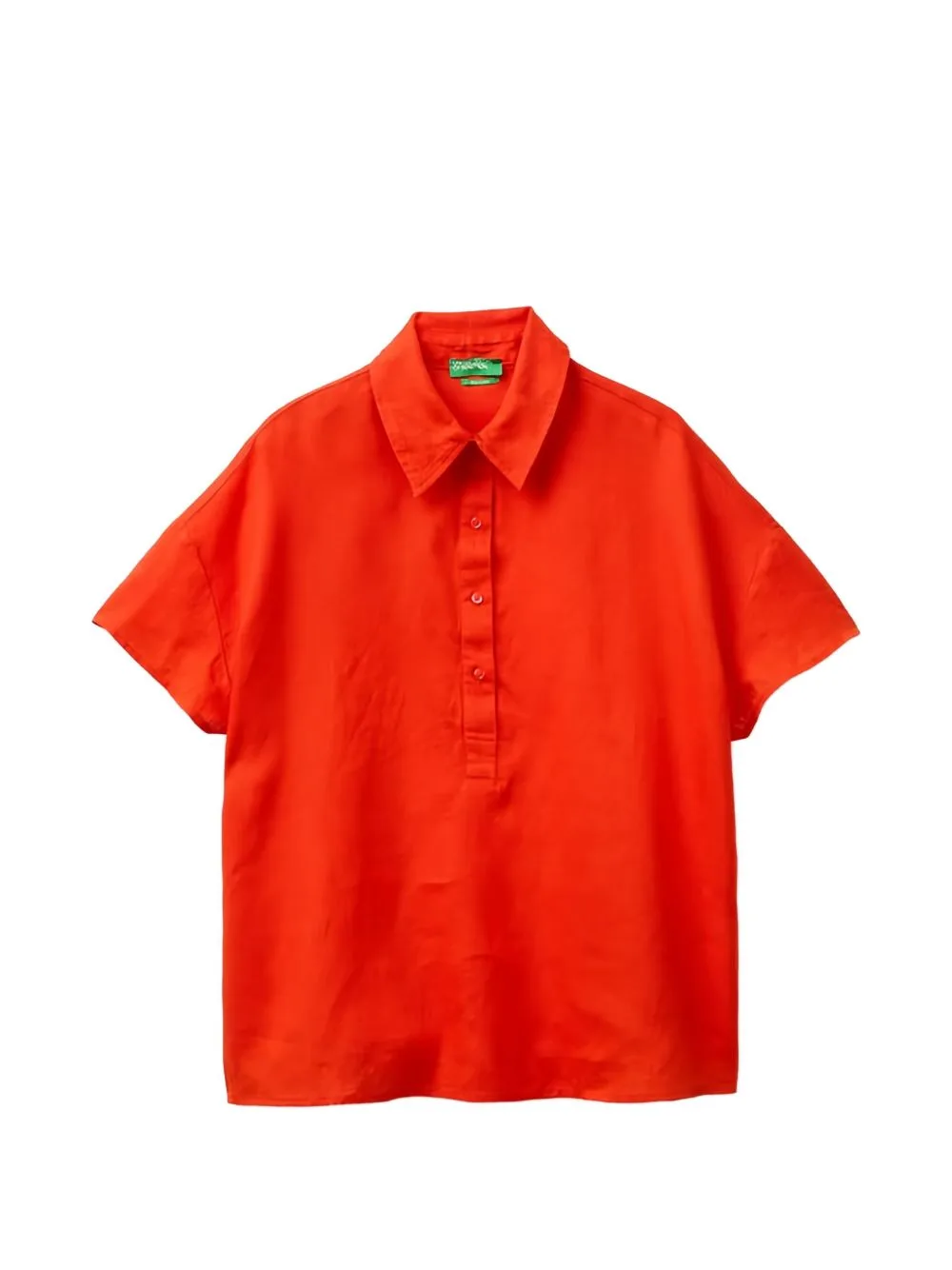 Linen Short-Sleeve Blouse by Benetton