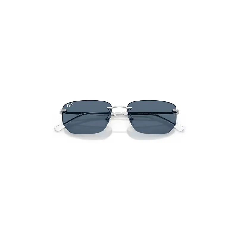 Rb3768 Sunglasses Silver Frame Blue Lenses by Ray-Ban