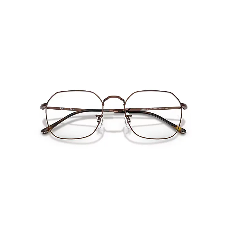 Jim Optics Eyeglasses Brown Frame Clear Lenses Polarized by Ray-Ban