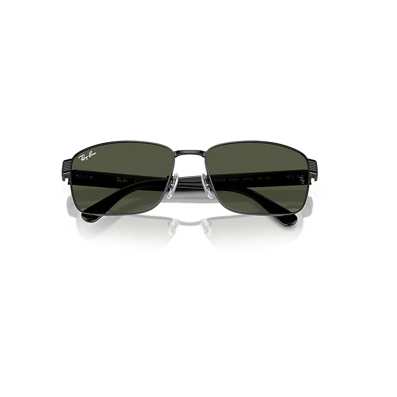 Rb3750 Sunglasses Black Frame Green Lenses by Ray-Ban