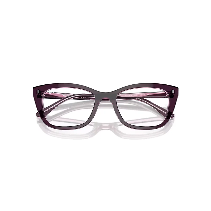 Rb5433 Optics Eyeglasses Violet on Transparent Pink Frame Clear Lenses Polarized by Ray-Ban