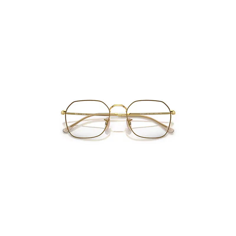 Jim Optics Eyeglasses Gold Frame Clear Lenses Polarized