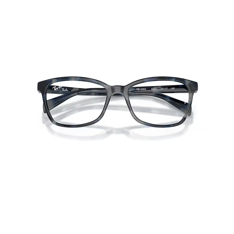Rb5362 Optics Eyeglasses Opal Blue Havana Frame Clear Lenses Polarized by Ray-Ban