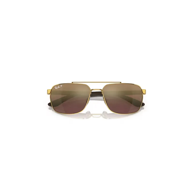 Rb3701 Polarized+ Lenses Sunglasses Brown Frame Violet Lenses Polarized by Ray-Ban