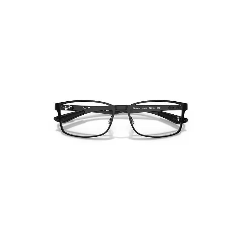 Rb8424 Optics Eyeglasses Black Frame Clear Lenses Polarized by Ray-Ban