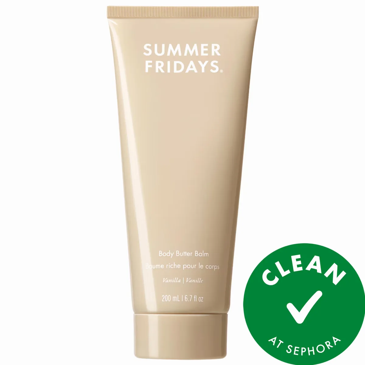 Body Butter Balm Vanilla - Rich Body Cream with Hyaluronic Acid 6.7 Fl oz/200 Ml by Summer Fridays