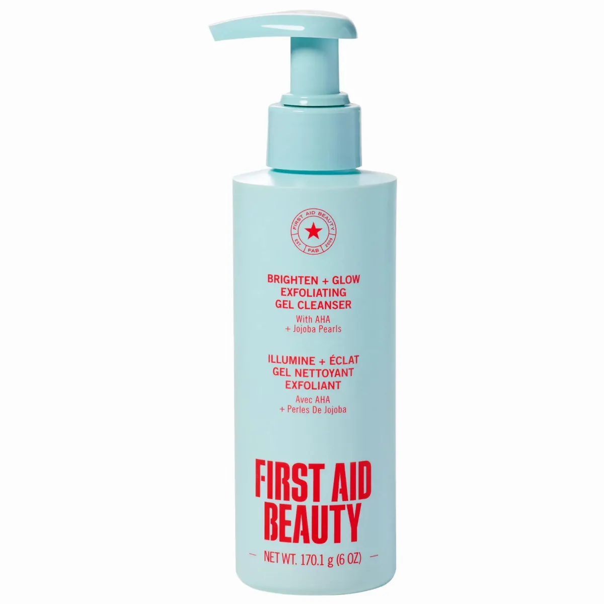 Brighten + Glow Gentle Exfoliating Gel Cleanser with Jojoba Pearls 6 oz/170.1 G by First Aid Beauty