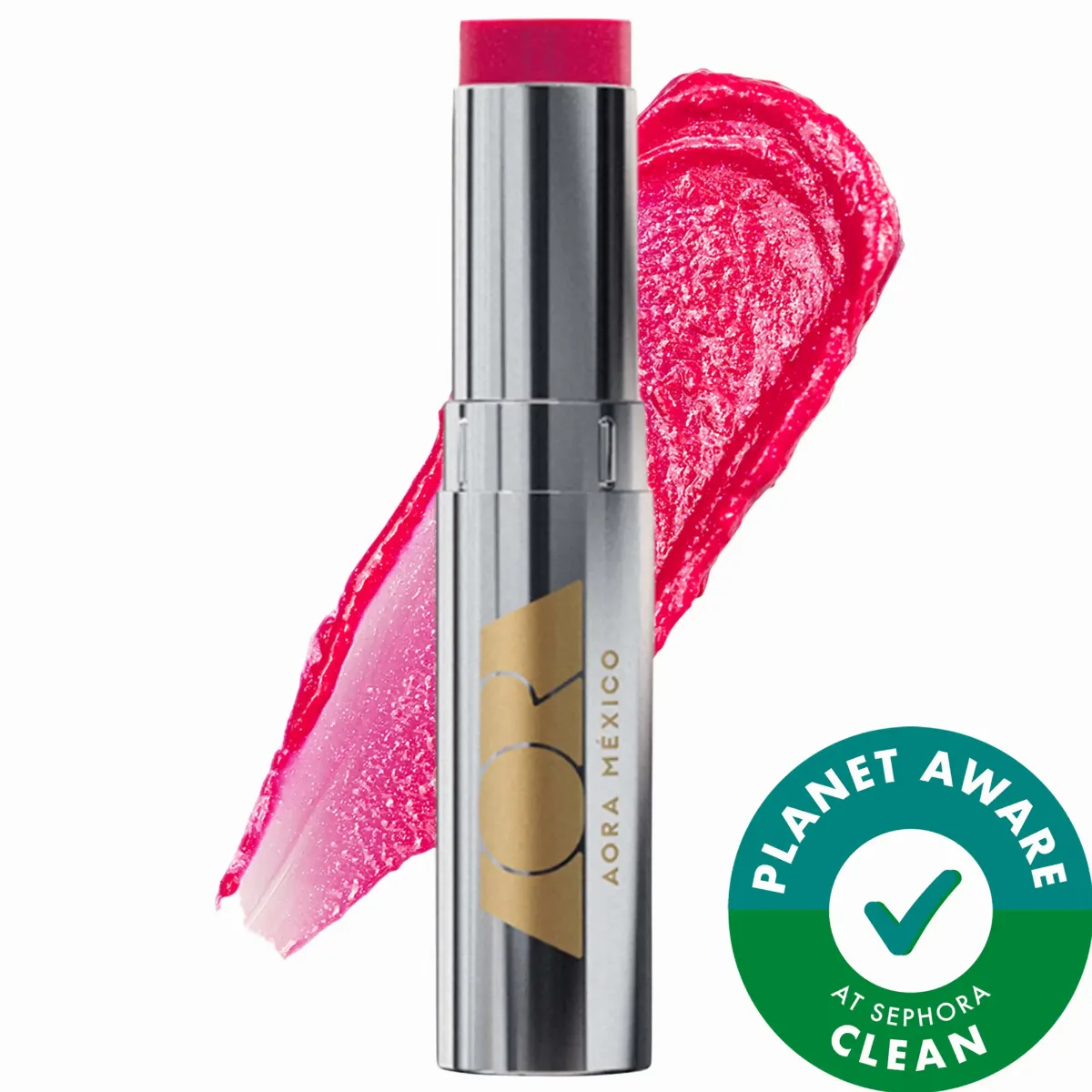 Acaríciame Hydrating and Smoothing Solid Lip Gloss Serum with Hyaluronic Acid & Squalane Rosa.04 0.11 oz/3.2 G by AORA México