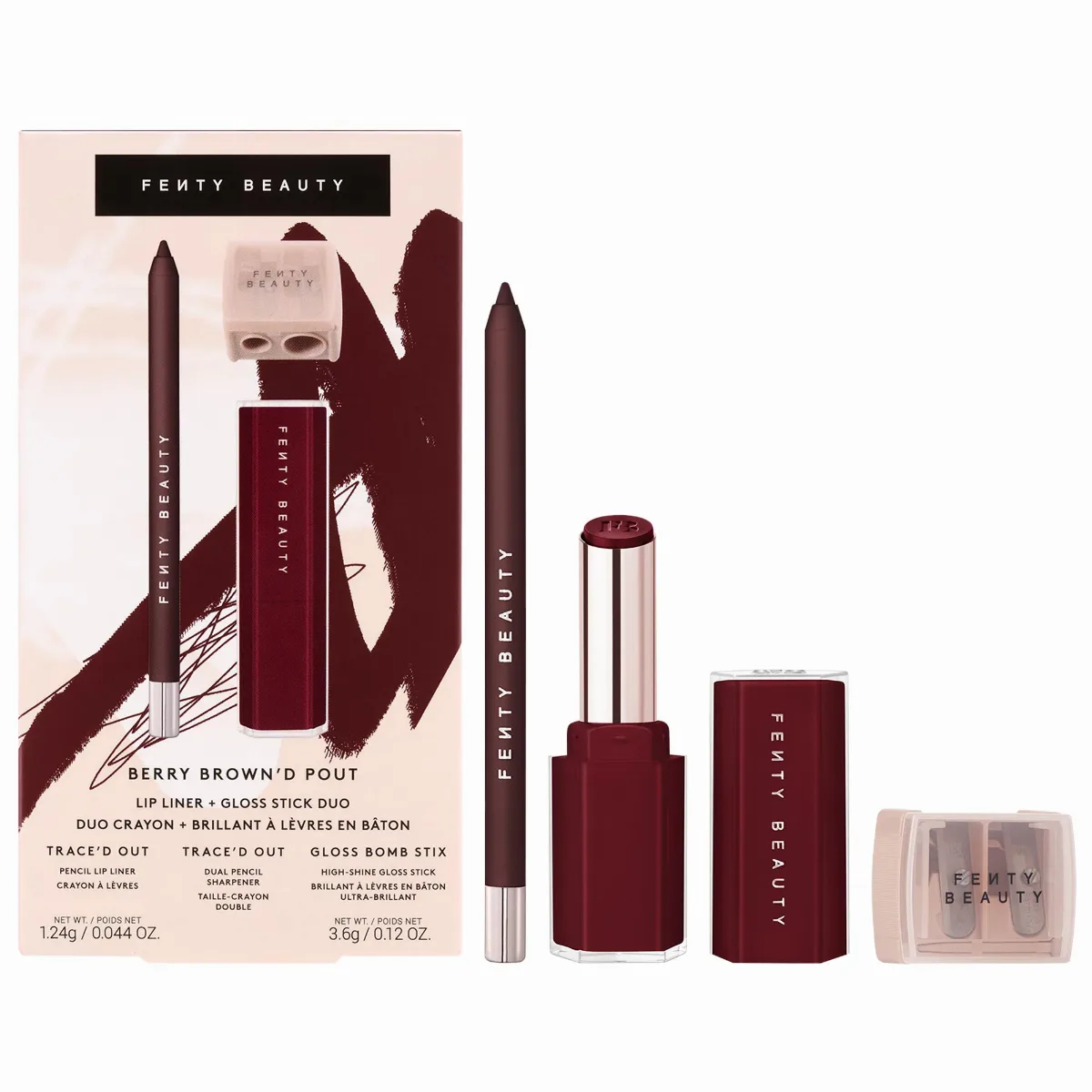 Berry Brown'd Pout Lip Liner + Gloss Stick Duo.044 oz. /.12 oz. / 1.24 G / 3.6 G by Fenty Beauty by Rihanna