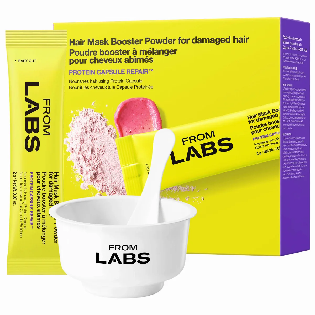 Protein Capsule Hair Mask Booster Powder for Intensive Keratin Care 8 Pouches (0.07 oz/2g Each) by FROMLABS
