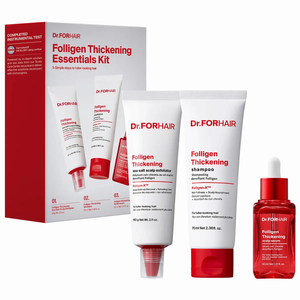 Mini Folligen Thickening Essentials Kit for Thinning Hair by Dr.FORHAIR