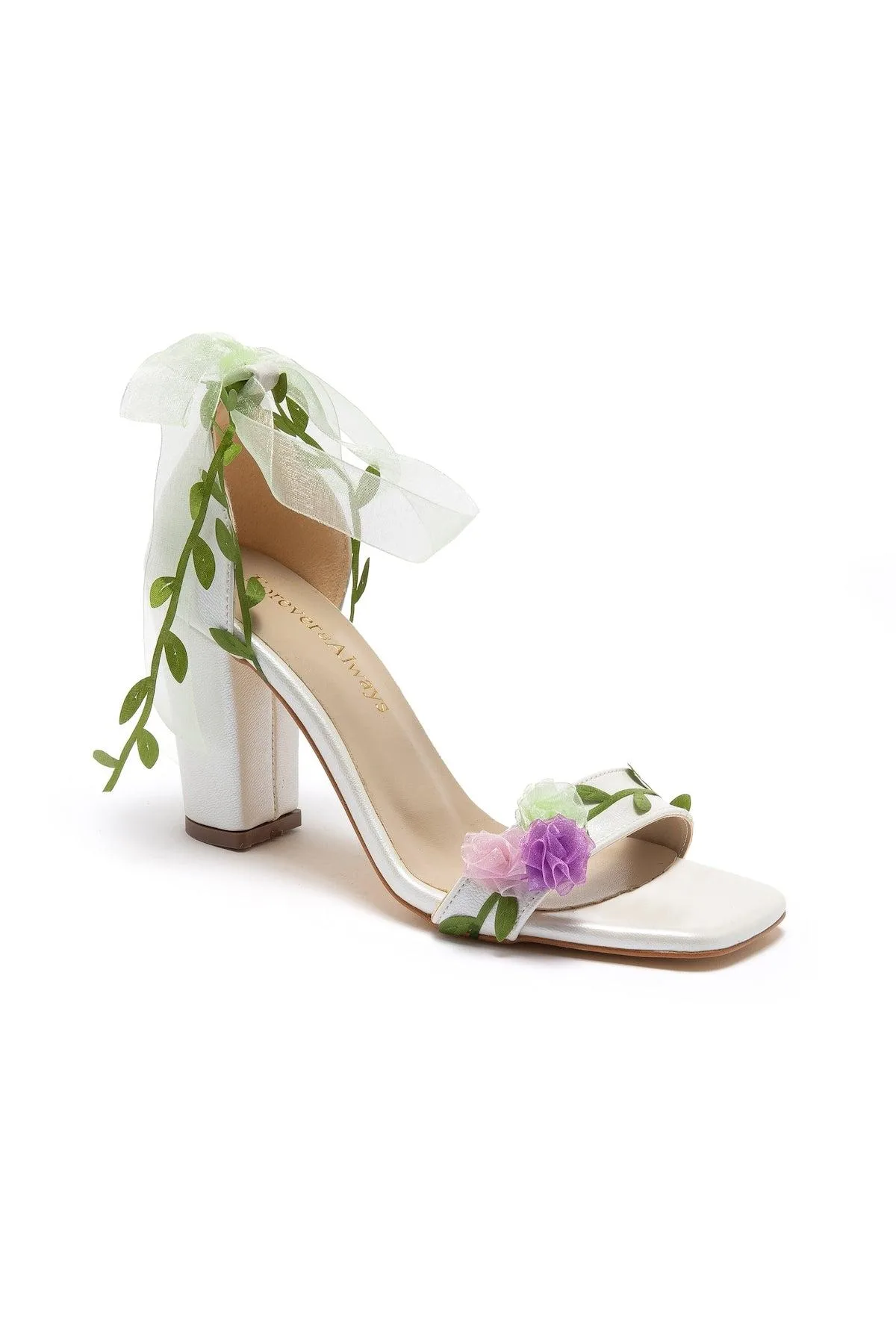 Blosse Floral Bridal Heels by Forever & Always Shoes