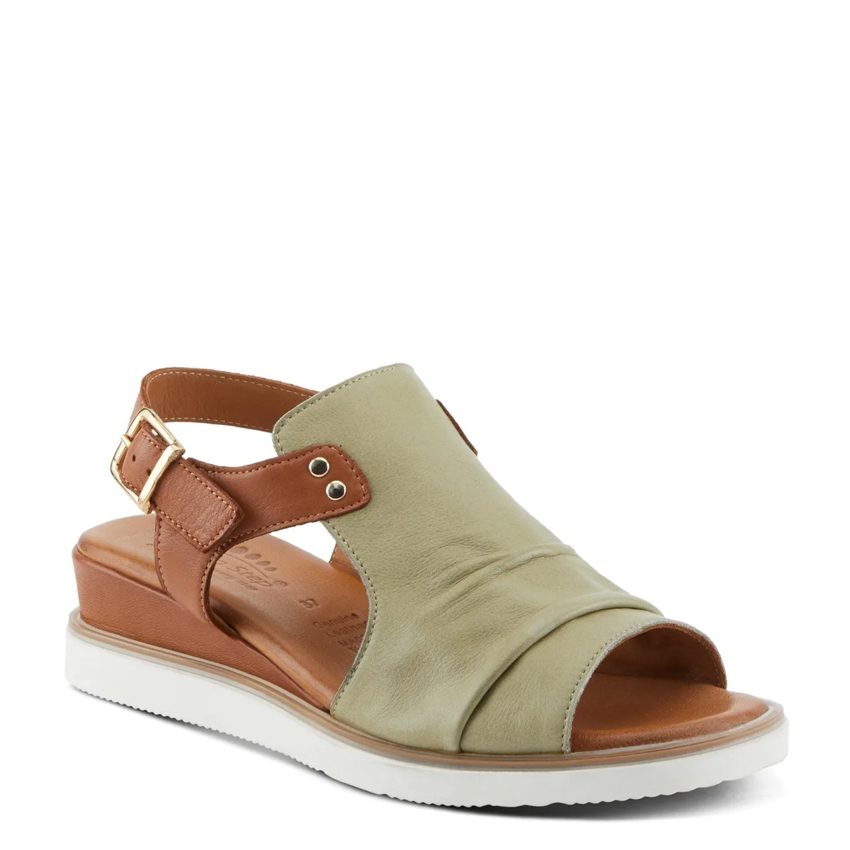 Locals Wedge Sandal with Leather Upper by Spring Step