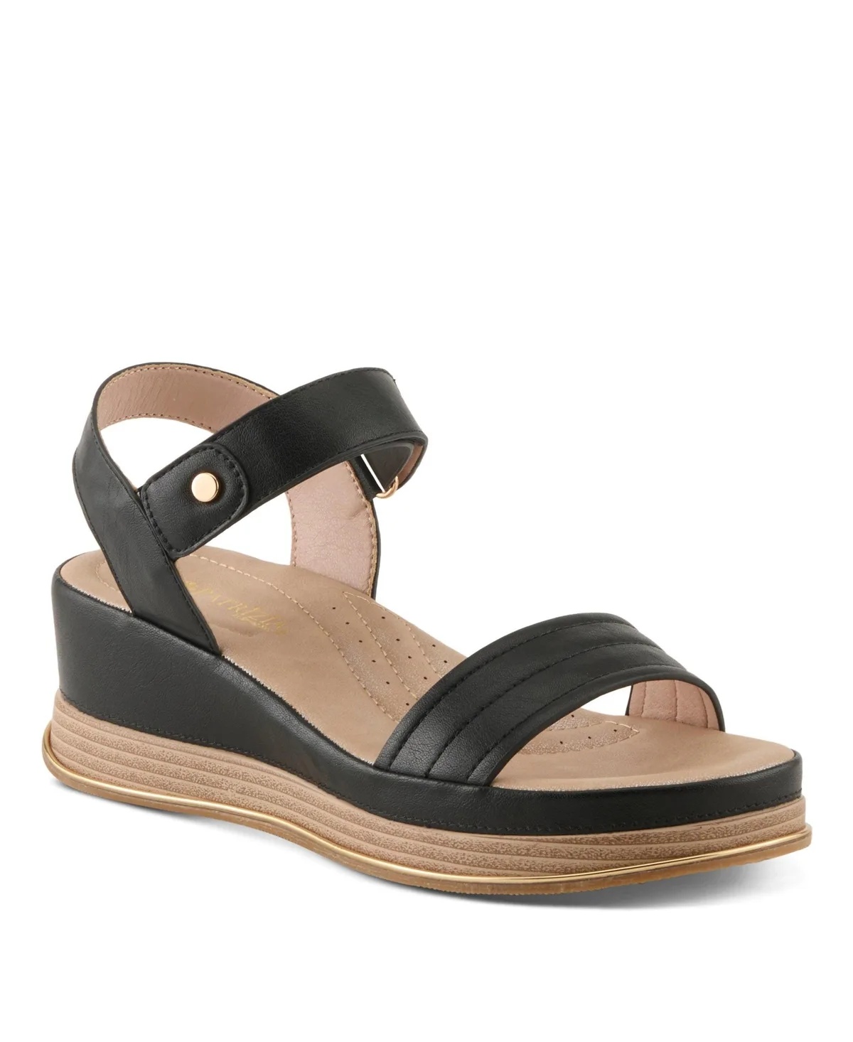 Sahil Platform Wedge Sandal with Hook-Loop Closure