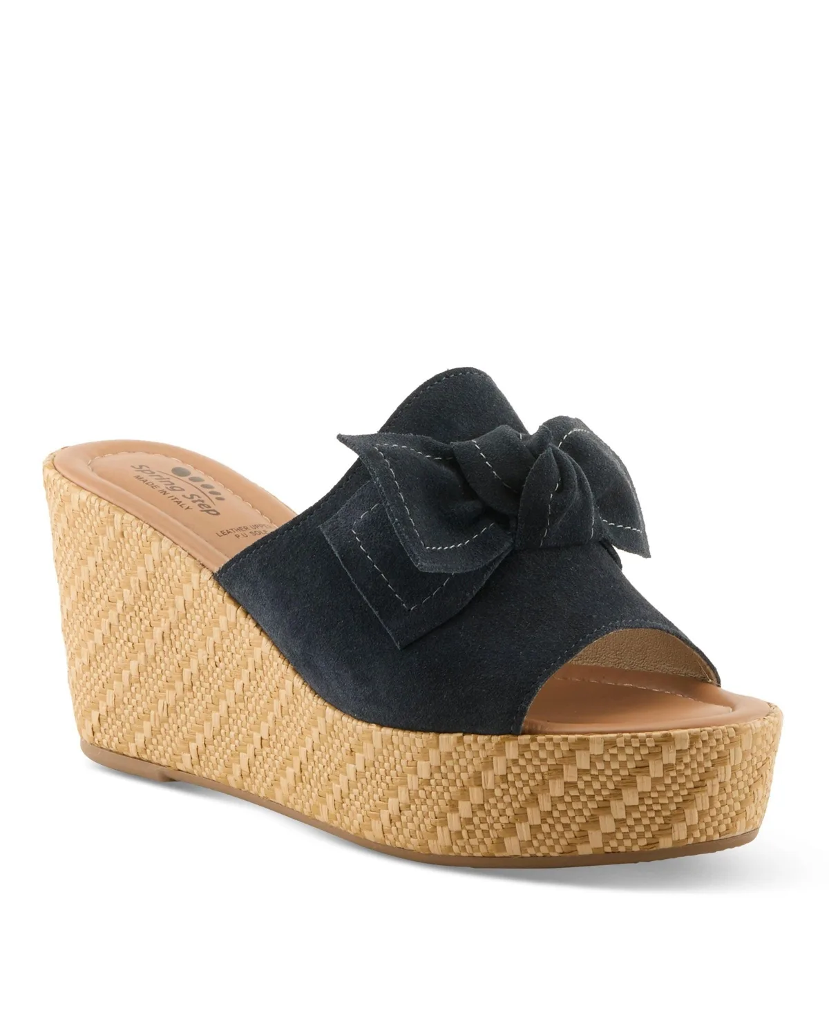 Ellyn-Woven Wedge with Suede Upper by Spring Step