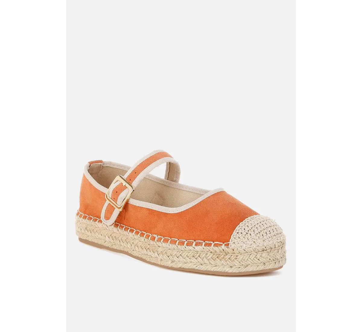 Bolean Soft Suede Leather Mary Jane Espadrilles by Rag & Co