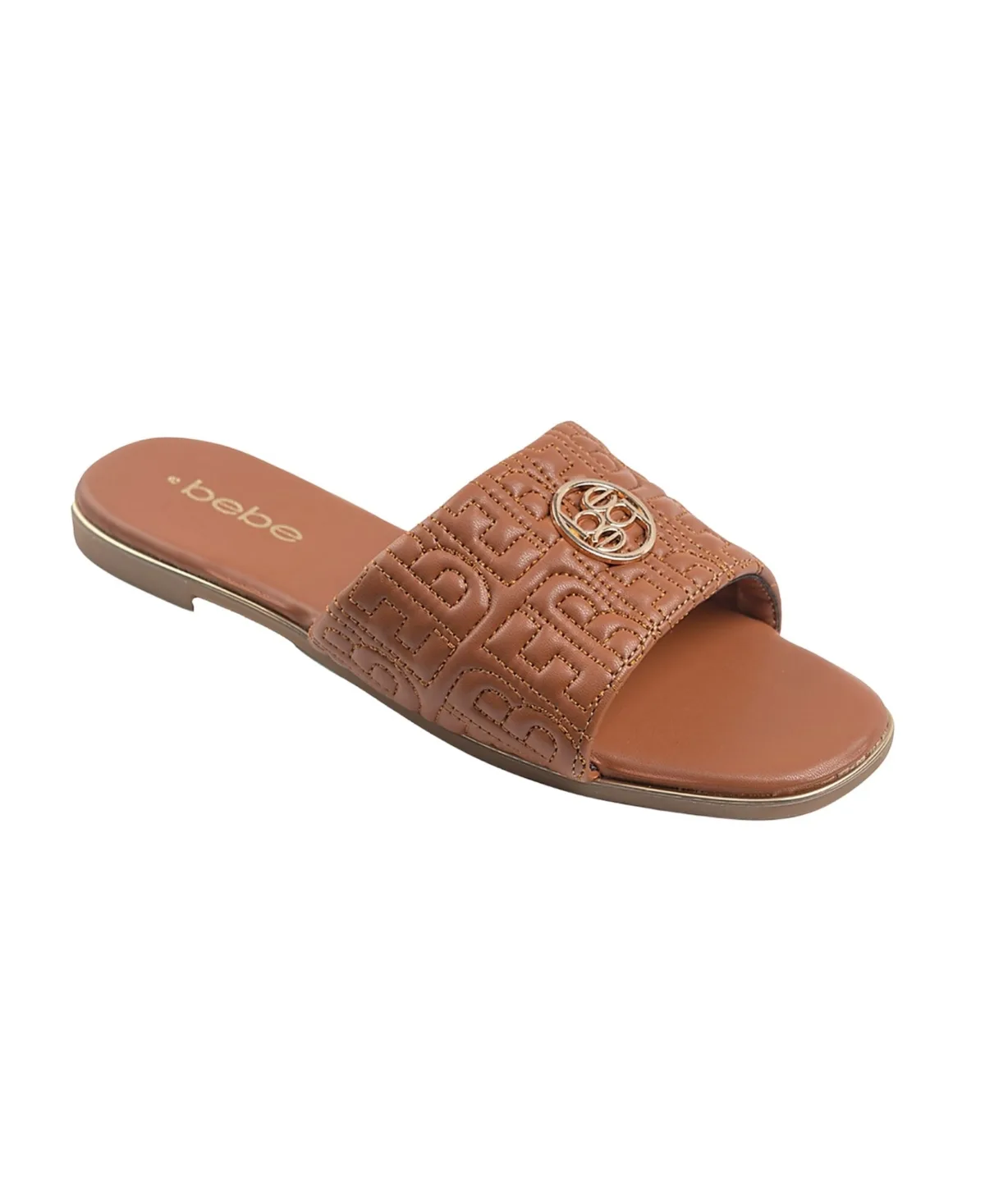 Fashion Sandal with Quilted Repeat Logo and Medallion by Bebe