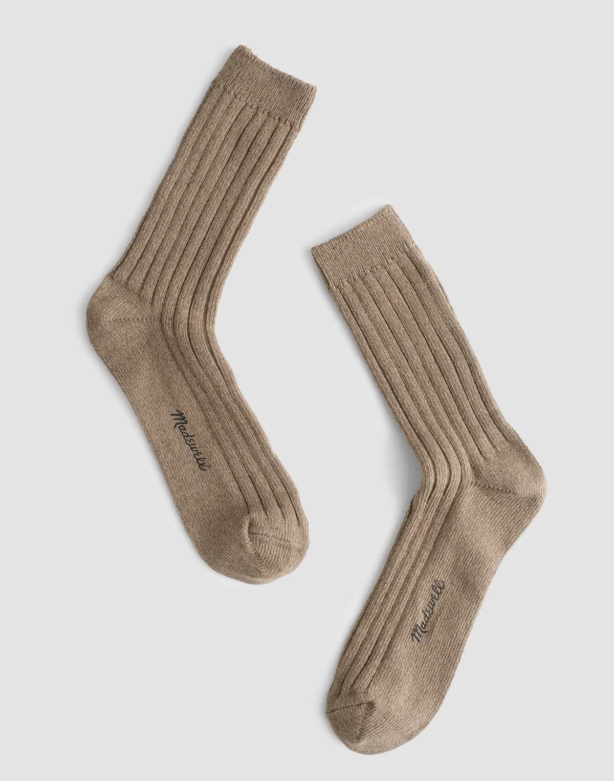 Ribbed Crew Socks in Cotton by MW