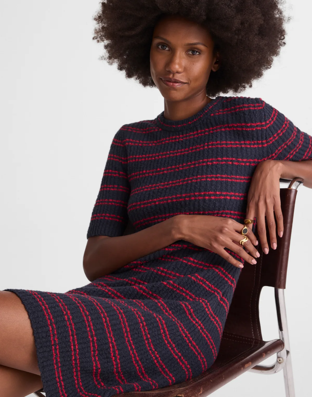 Ribbed A-Line Mini Dress by MW