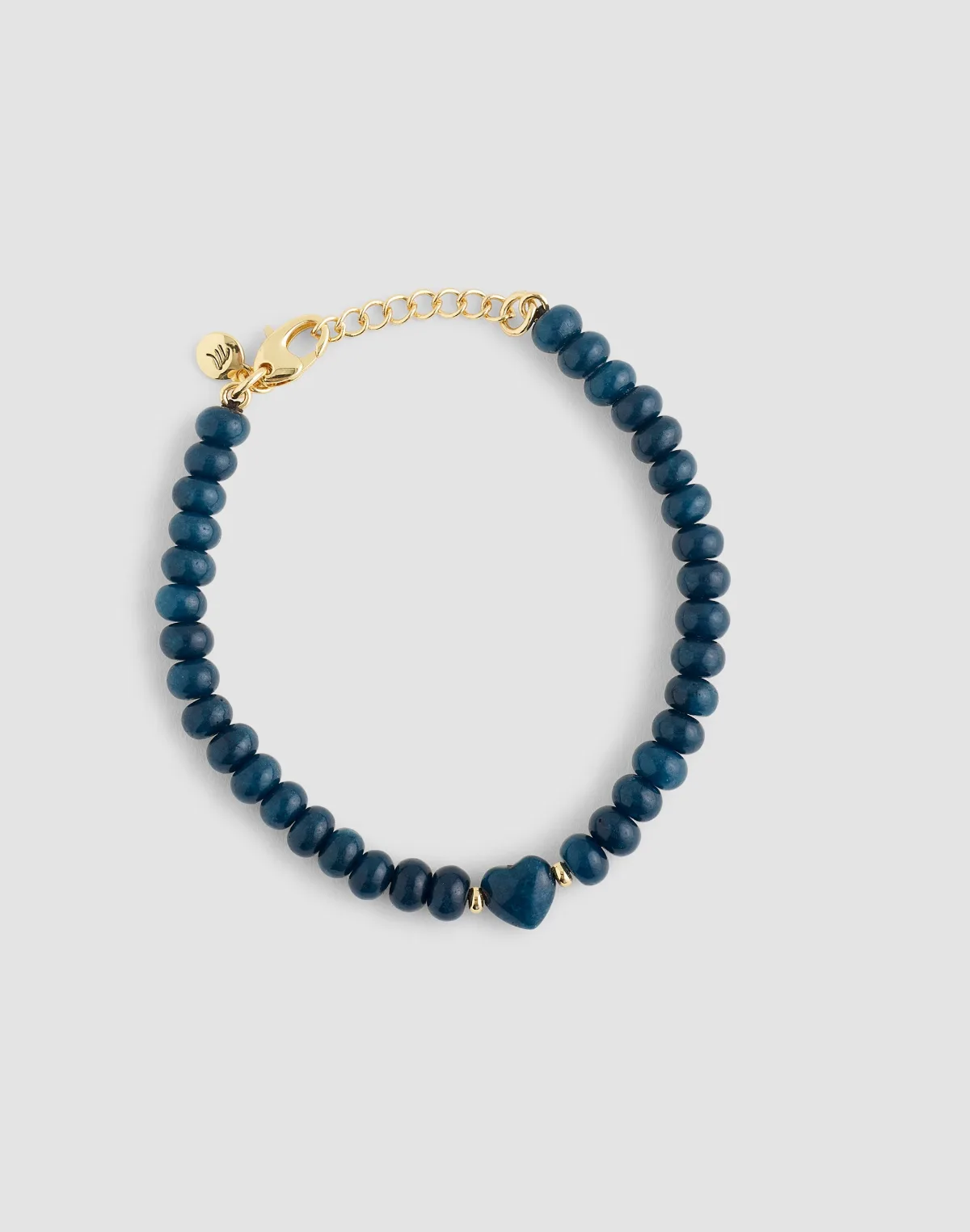 Semiprecious Heart Beaded Charm Bracelet by MW
