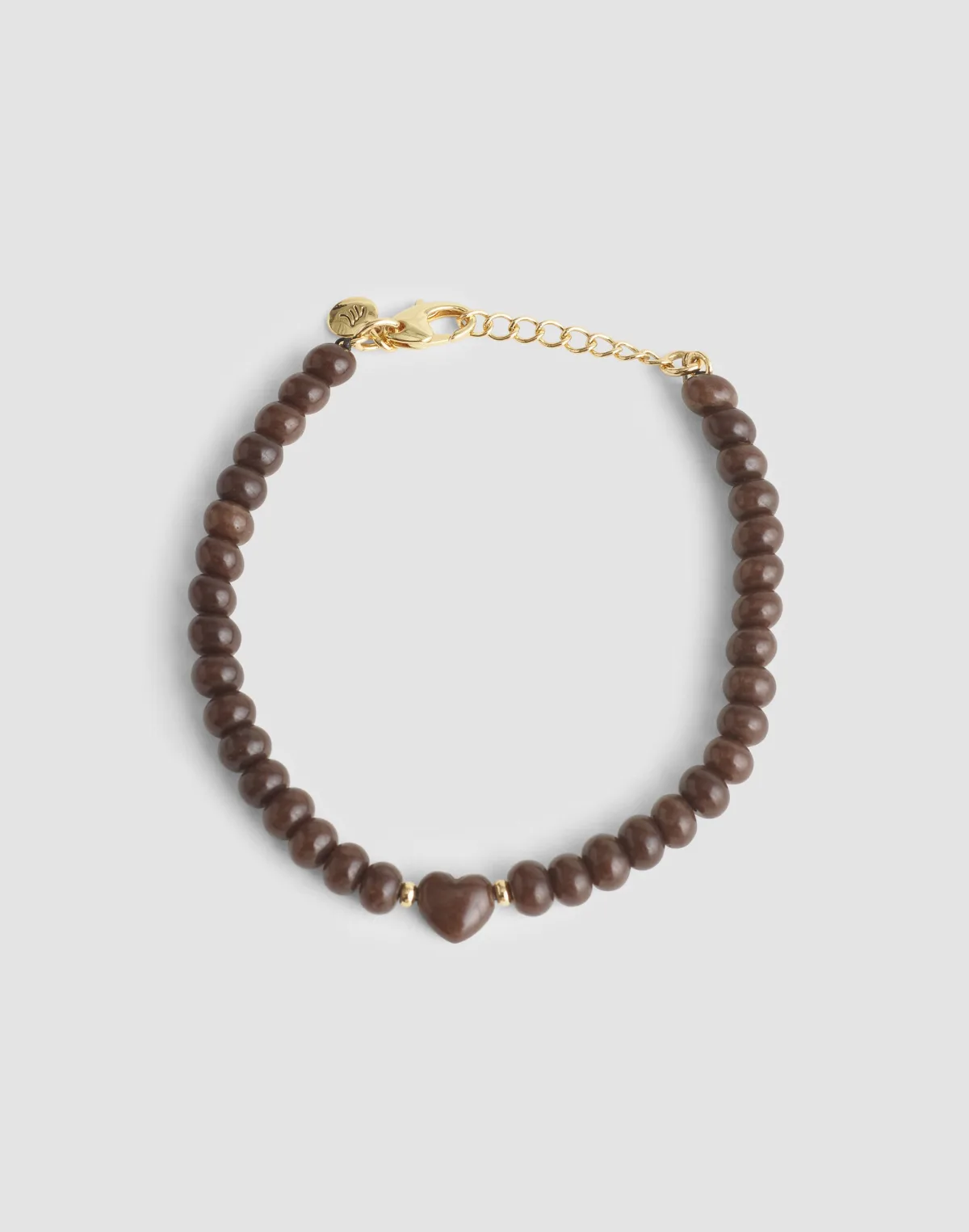 Semiprecious Heart Beaded Charm Bracelet