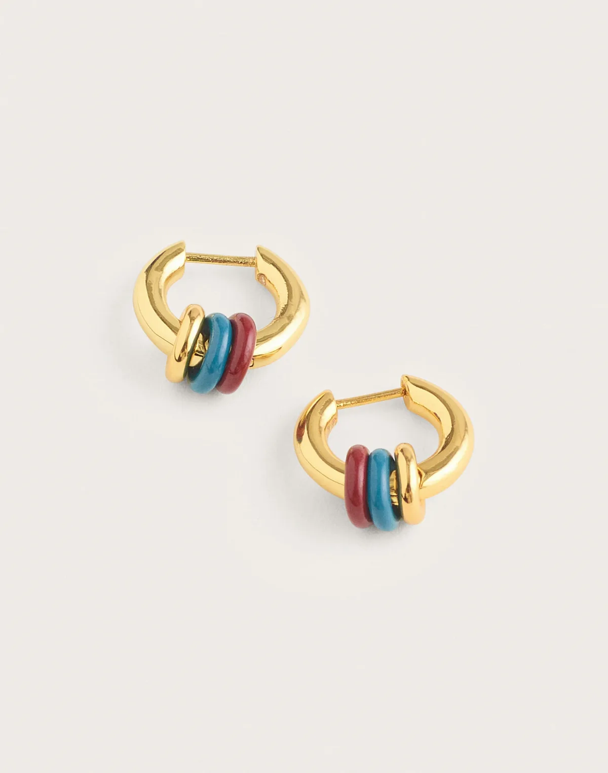 Triple-Ring Huggie Hoop Earrings by MW