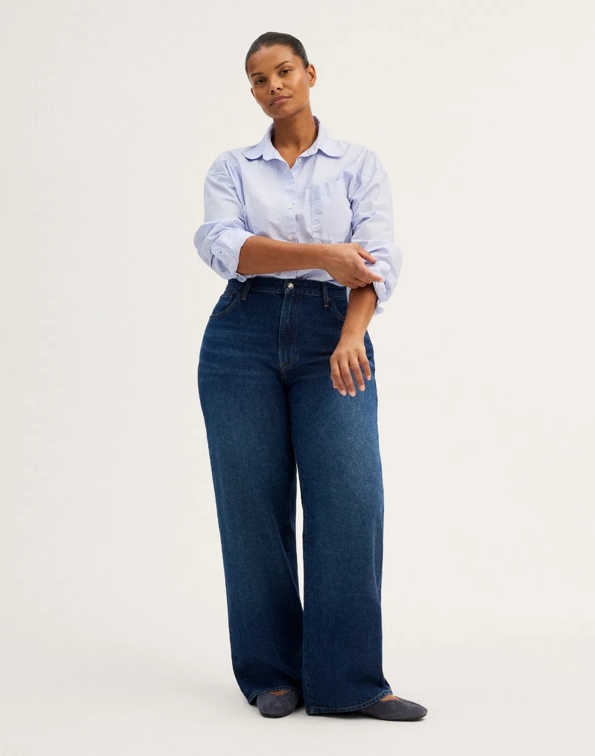 The Curvy Perfect Vintage Wide-Leg Jean in Airy Denim by MW