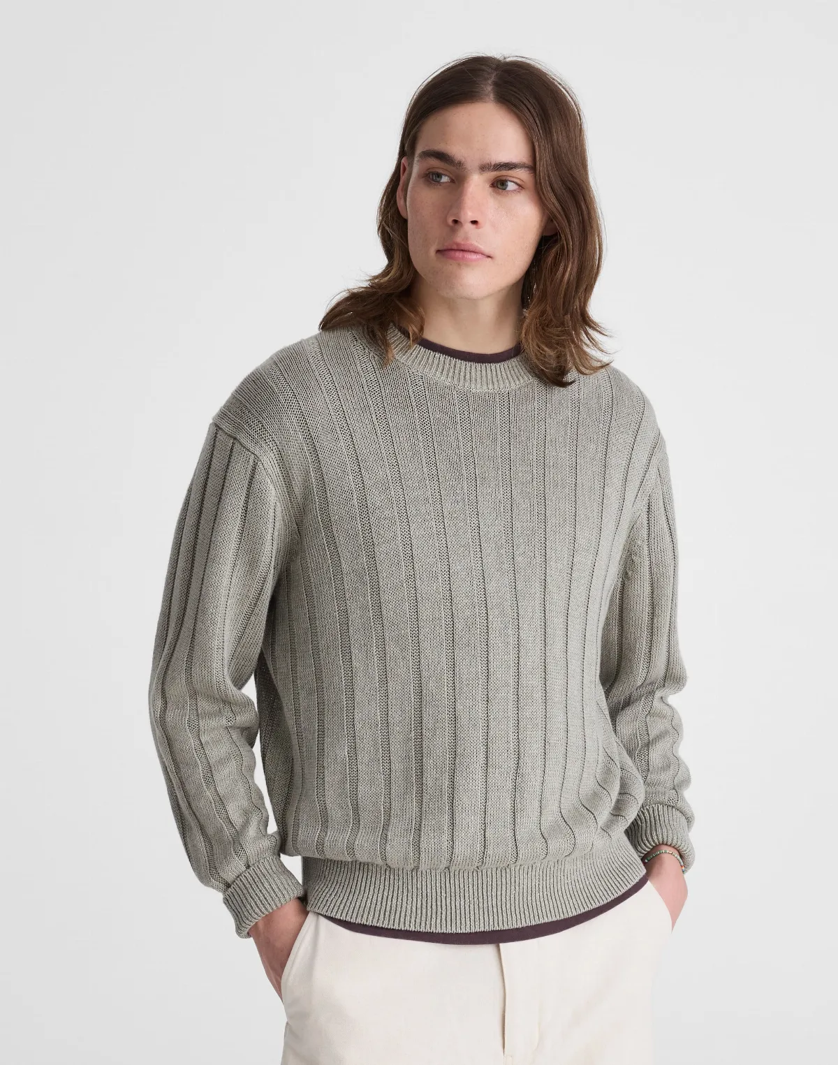 Crewneck Sweater in DuneRib Linen by MW