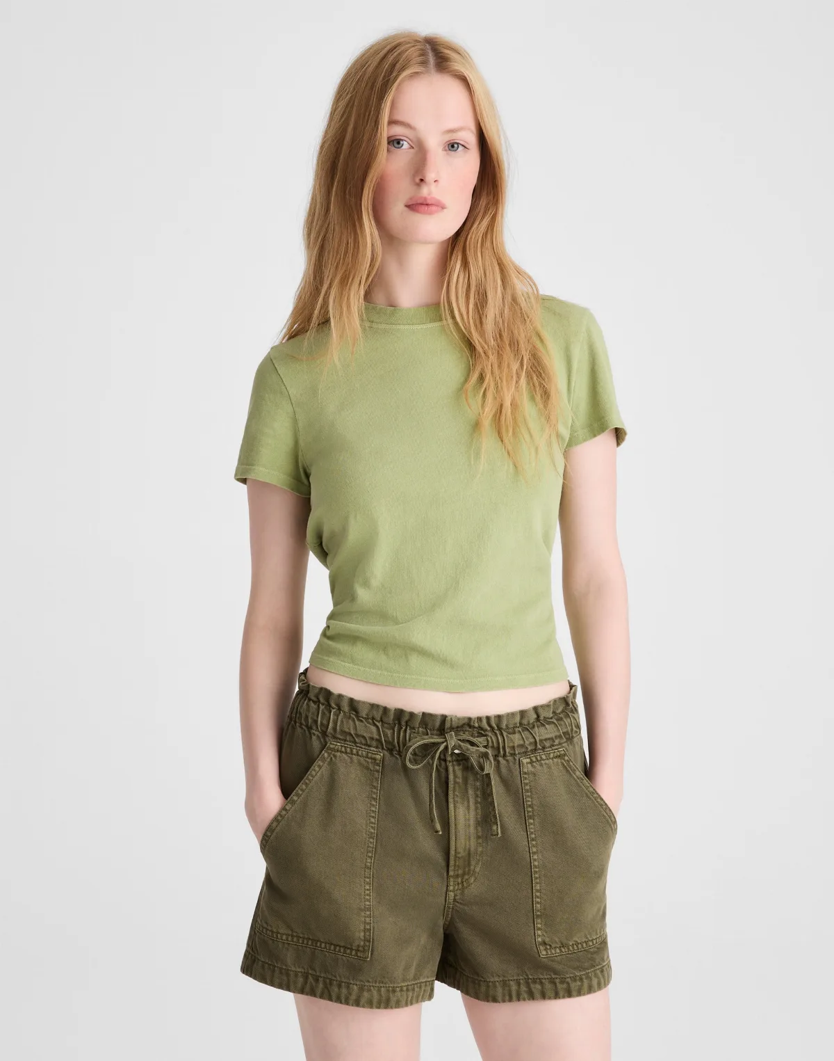 Pull-On Utility Shorts in Airy Denim by MW