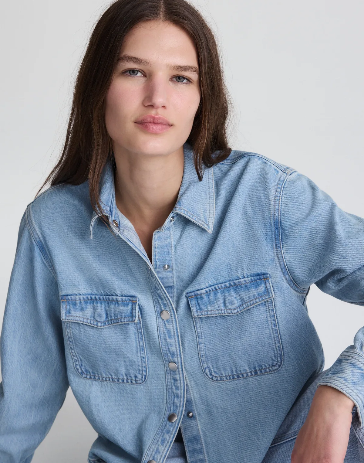 Airy Denim Relaxed Shirt-Jacket by MW