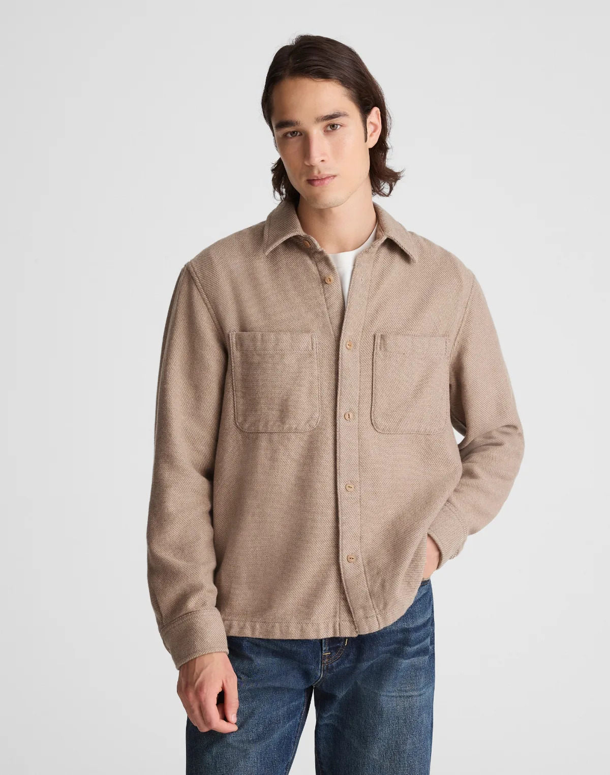 Midweight Flannel Button-Up Shirt by MW