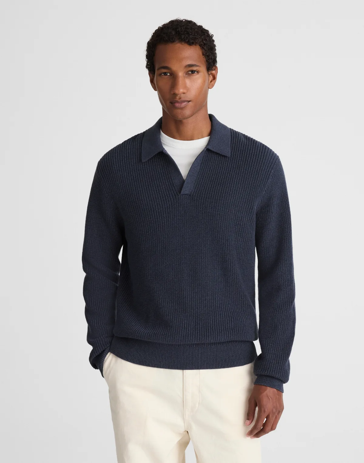 Shaker-Stitch Sweater Polo by MW