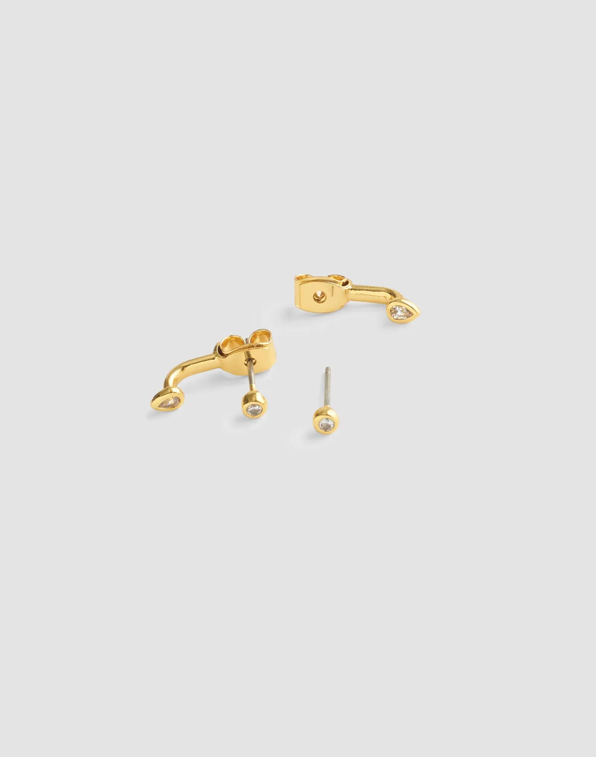 Bezel-Set Front-Back Earrings by MW