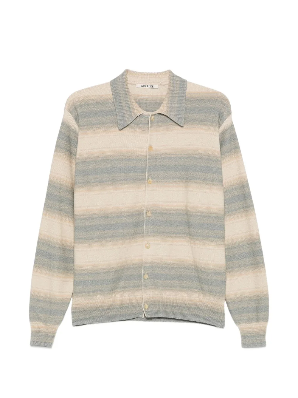 Stripe-Pattern Knit Cardigan by Auralee