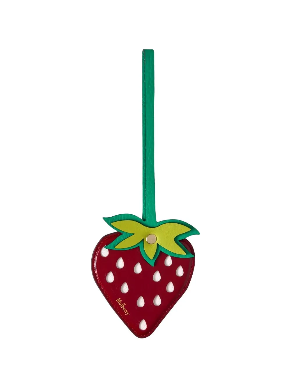 British Summer Strawberry-Shape Leather Bag Charm by Mulberry