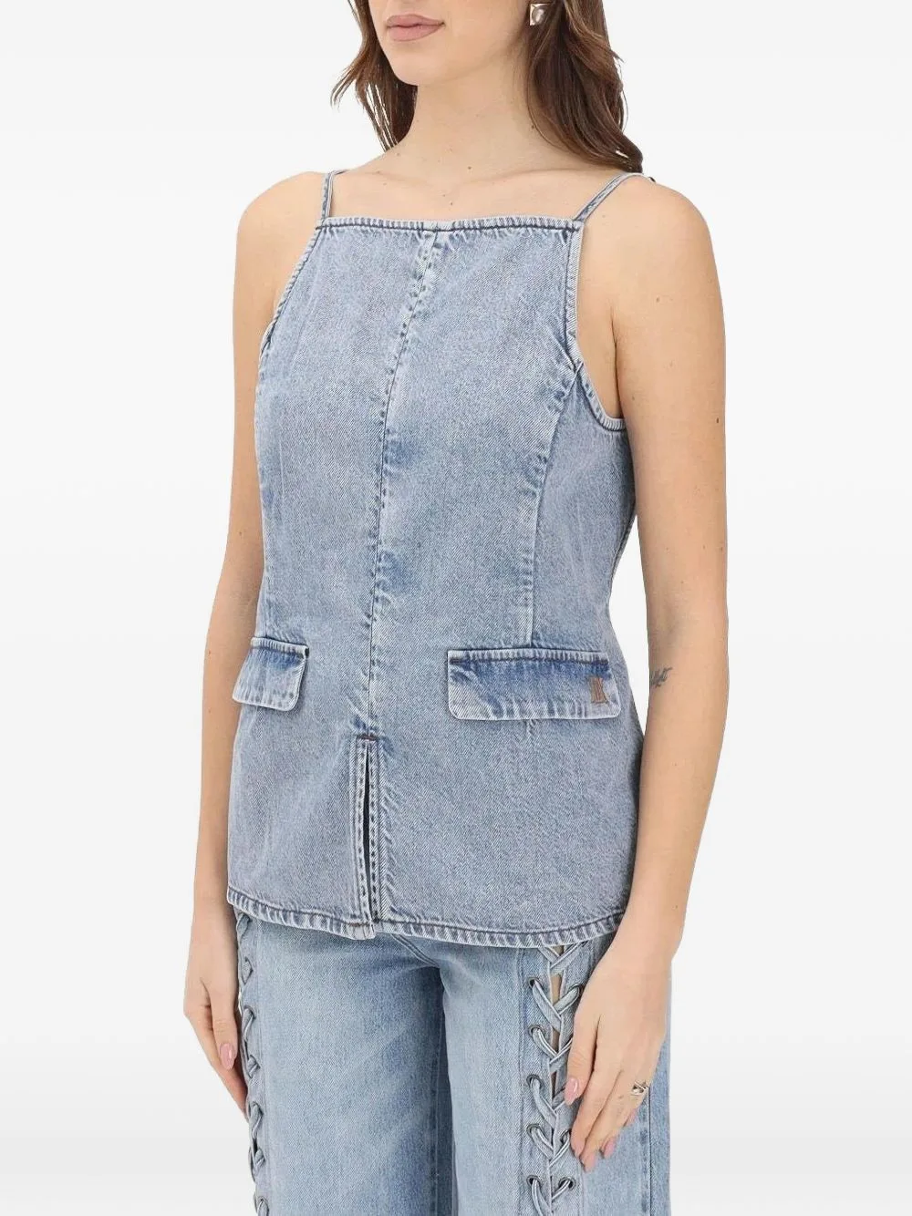 Backless Flap-Pocket Top by Armani Exchange
