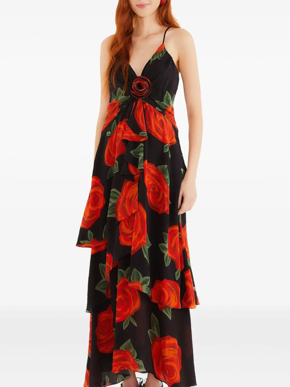 Floral-Print Layered Dress by FARM Rio