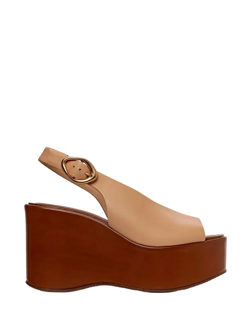 Anabela Buckle-Fastening Wedge Sandals by CARRANO