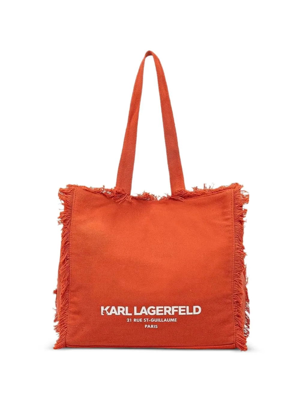 Frayed-Edge Canvas Tote Bag by Karl Lagerfeld