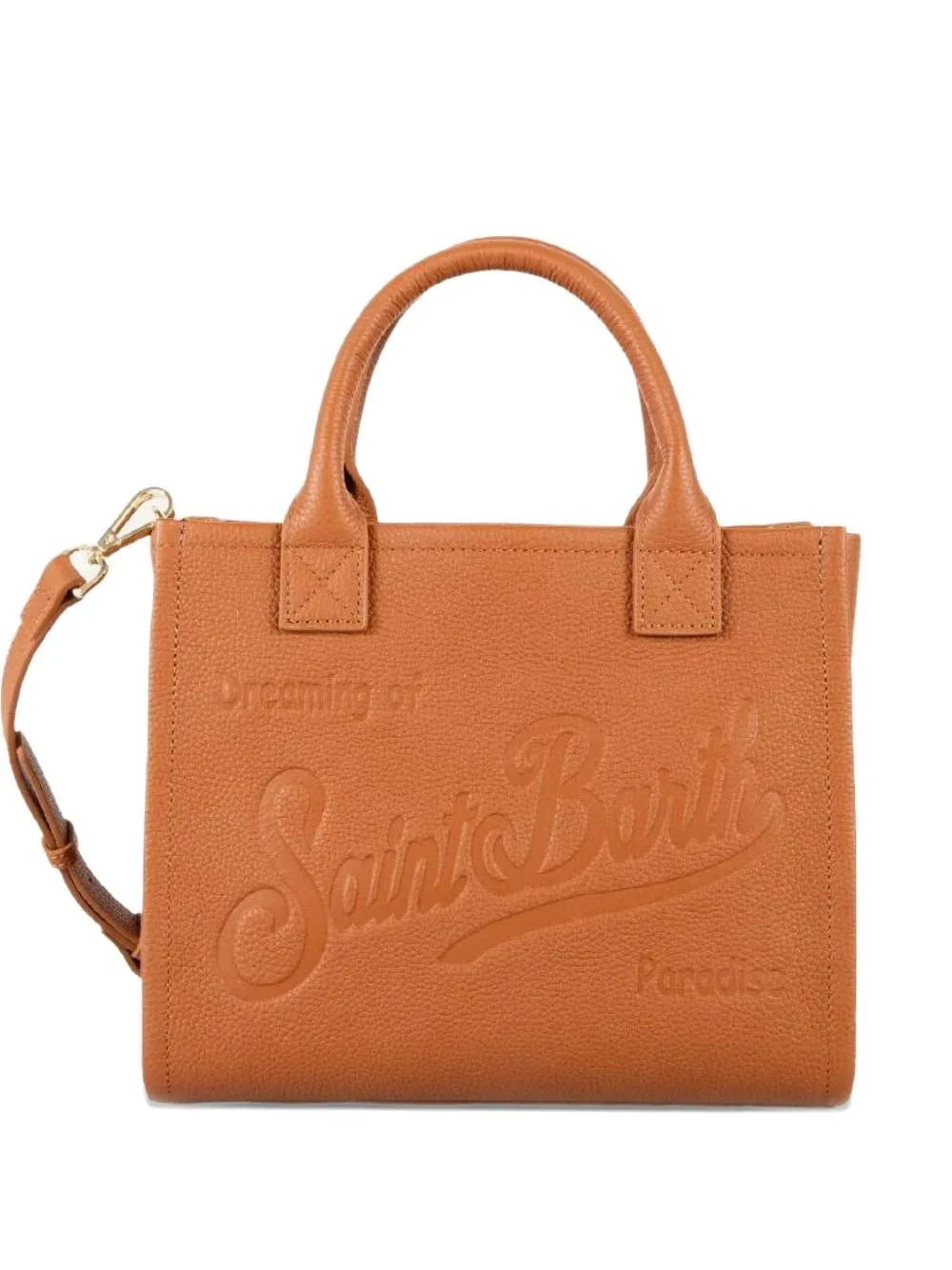 Vanity Embossed Leather Tote Bag by MC2 Saint Barth