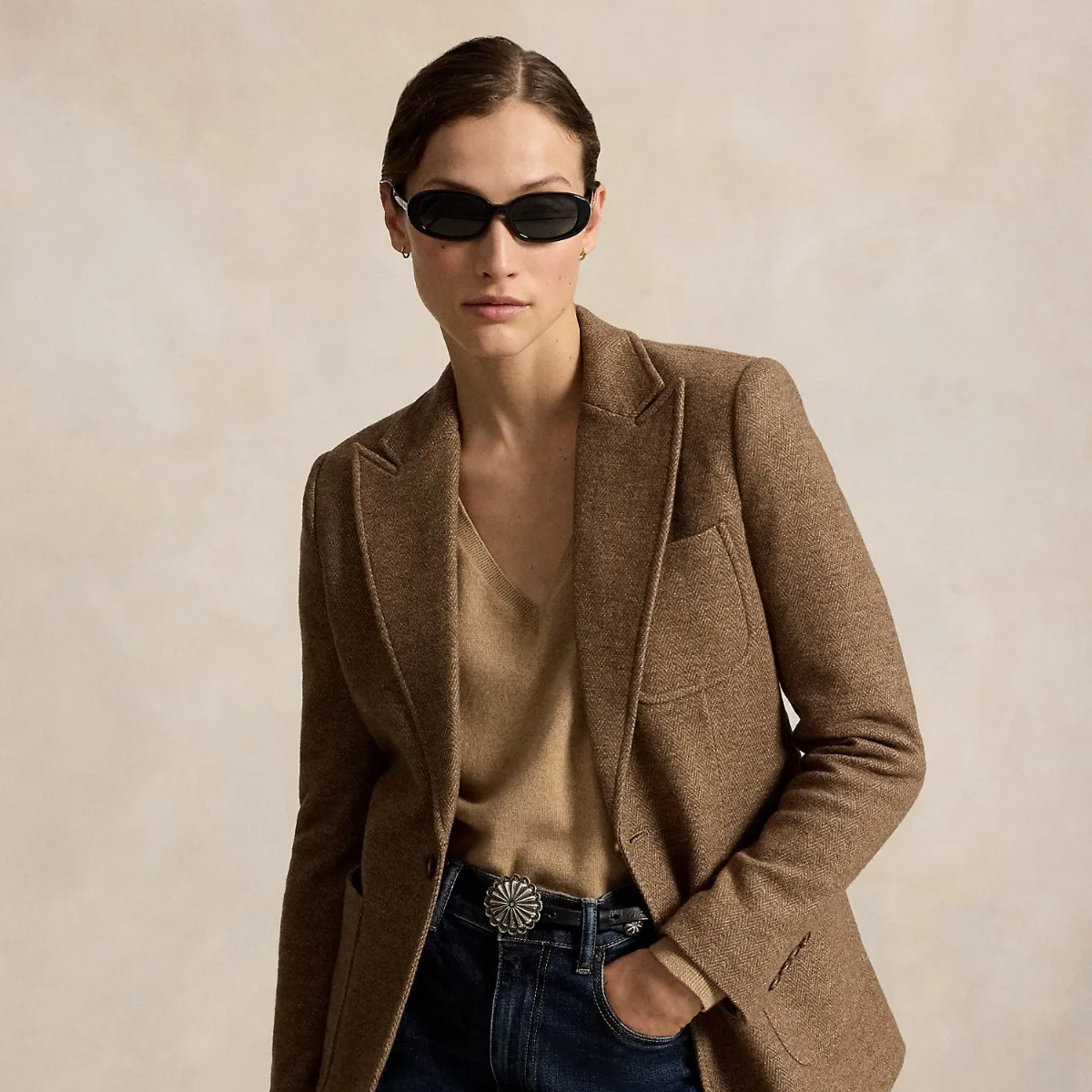 Single-Breasted Wool-Cotton Blazer