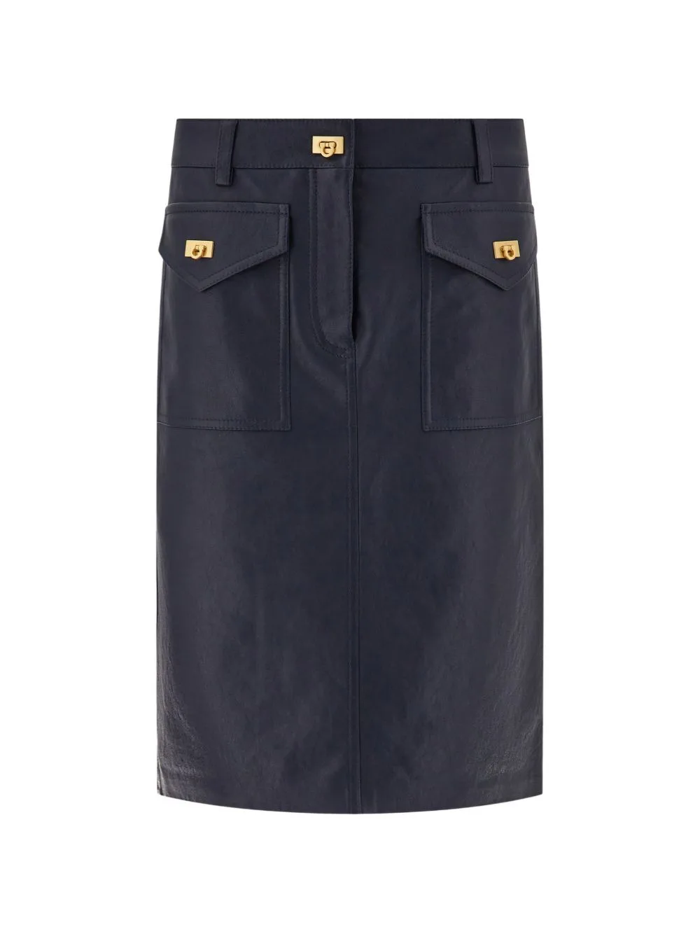 Hug Buckles Detail Nappa Midi Skirt by Ferragamo