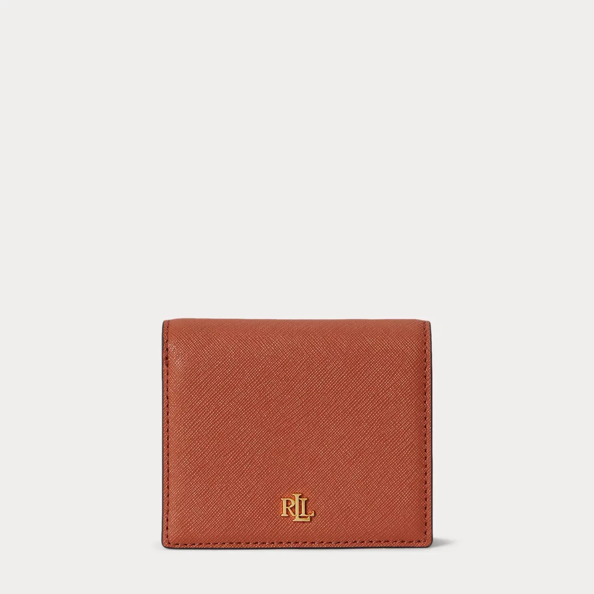 Compact Crosshatch Leather Wallet by Lauren Ralph Lauren