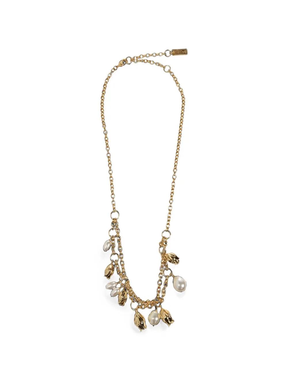 Tulip Pearl-Embellished Necklace